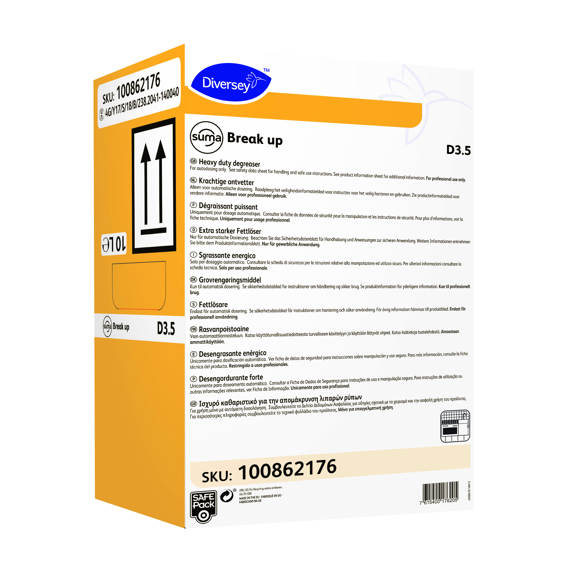Suma Break up D3.5 10L - Aluminium safe, heavy duty degreaser