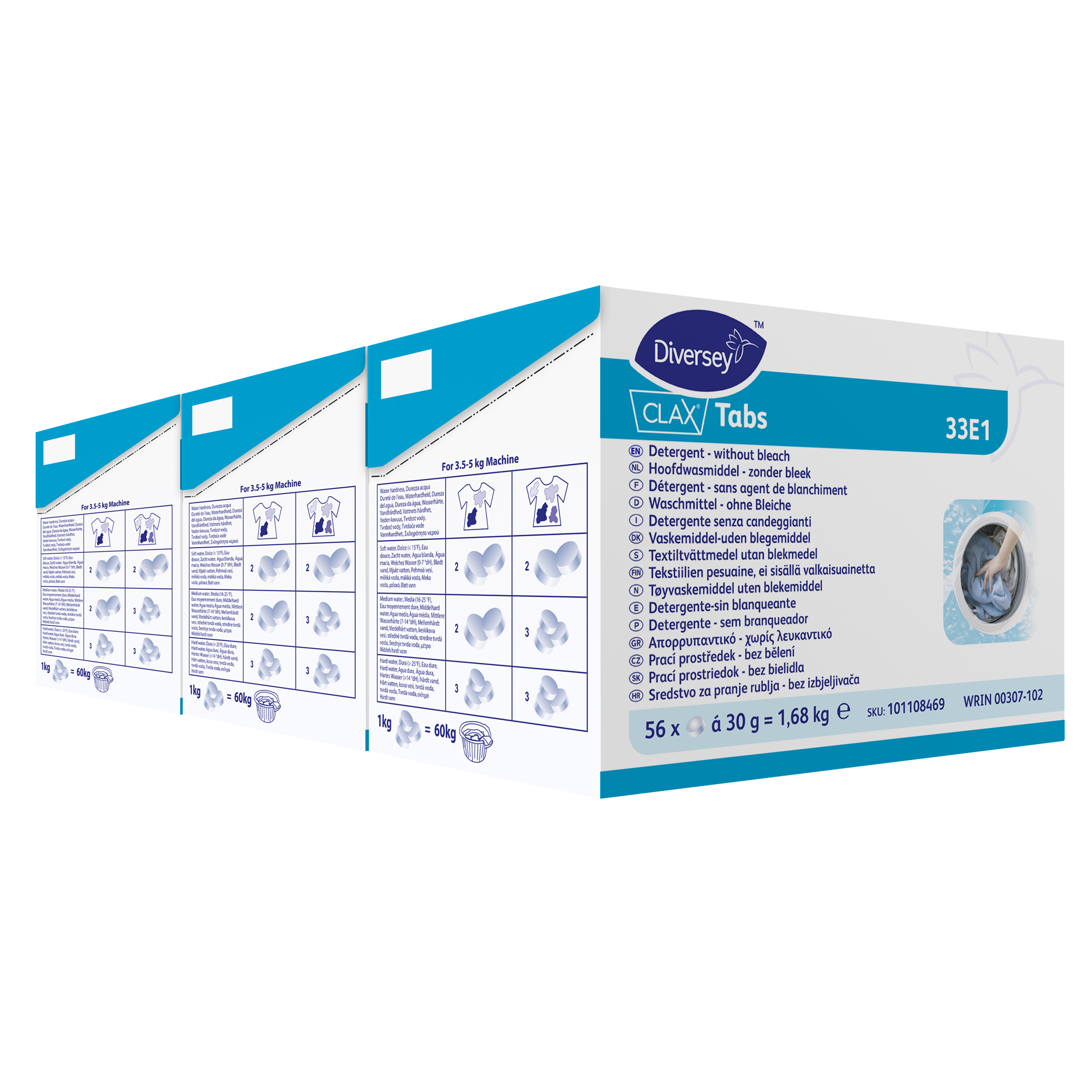 Clax Tabs 33E1 3x56stk. - Vaskemiddel – vasketablet uden blegemiddel