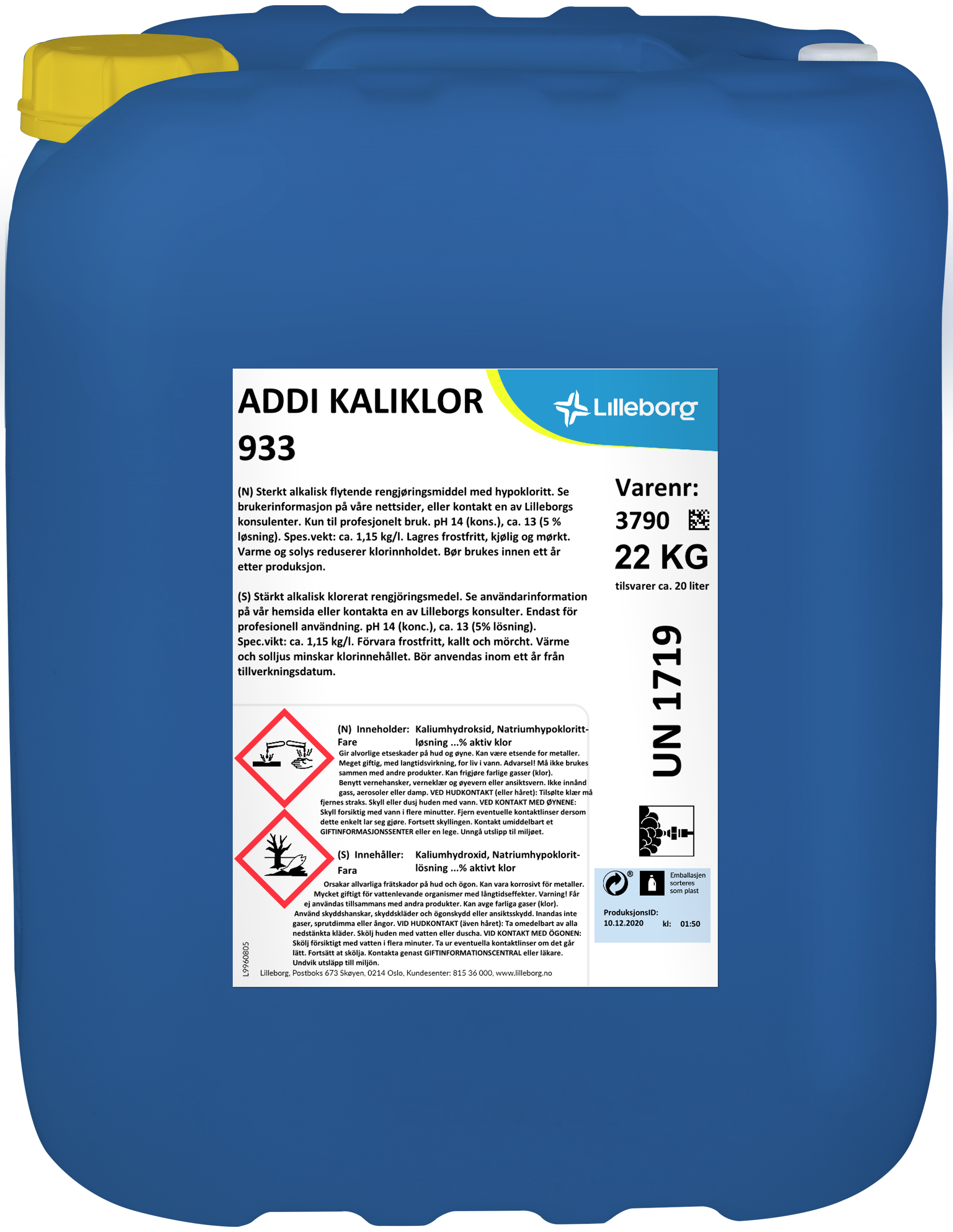 ADDI KALIKLOR 933 22kg - Hypoklorittholdig skumrengjøringsmiddel