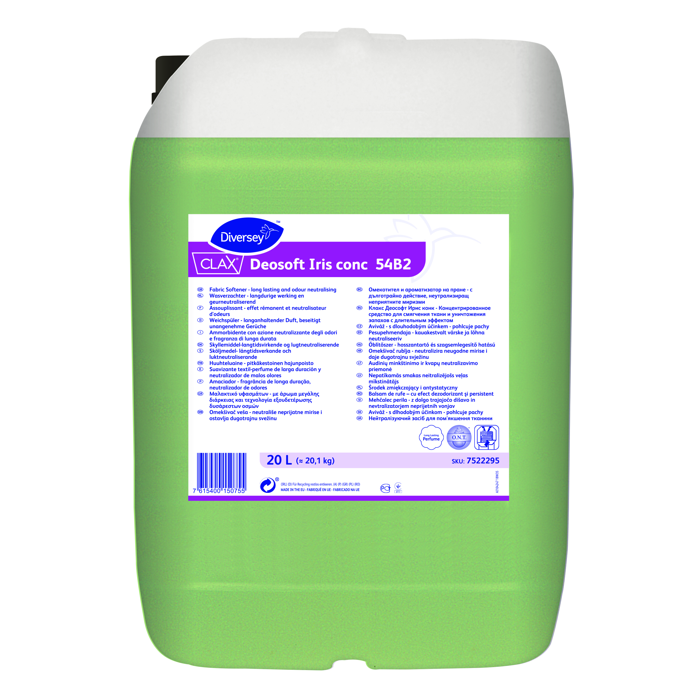 Clax Deosoft Iris conc 54B2 20L - Textilöblítőszer - hosszantartó illat, szagsemlegesítő hatás