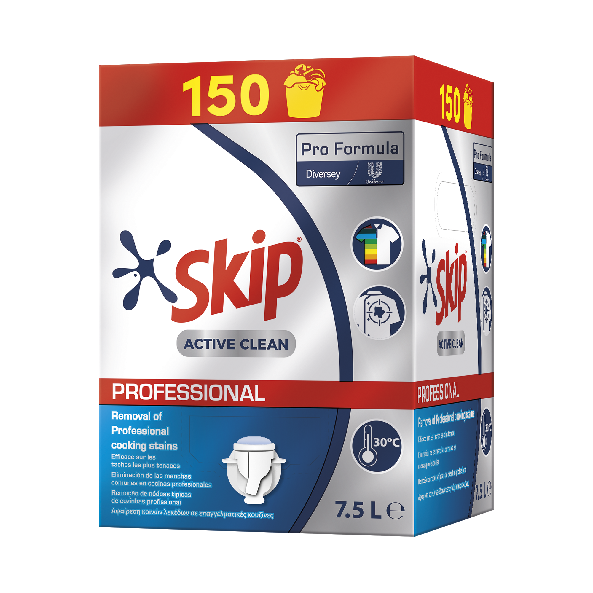 Skip Professionnel  Active Clean Bag in box 150 Lavages 7.5L - Lessive liquide concentrée