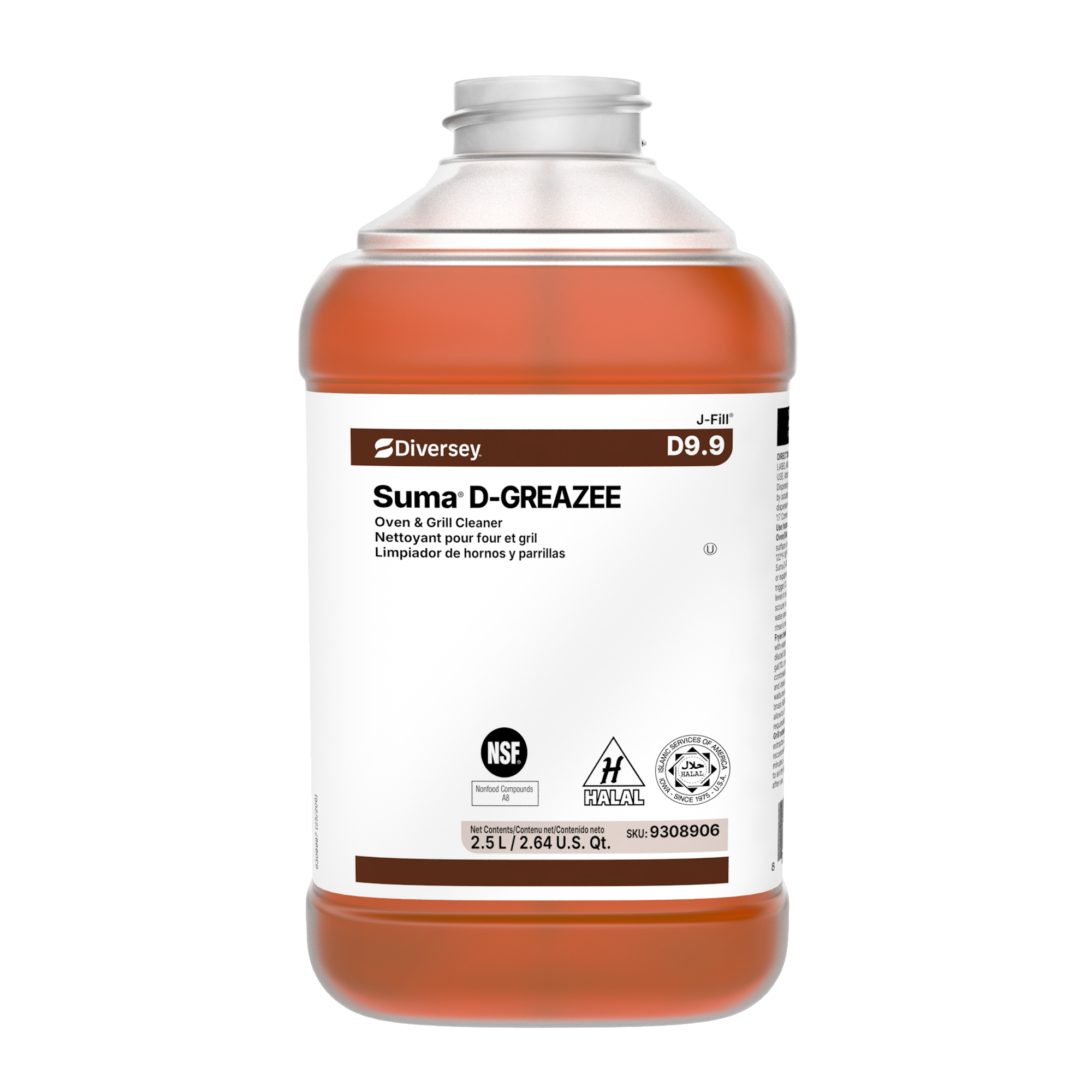 Suma® D-GREAZEE D9.9, 2.5L, J-Fill® / QuattroSelect®, 2/CT - Nettoyant pour four et gril