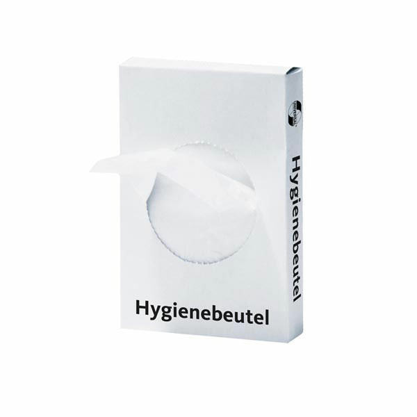 Sacs hygiéniques 25x30pc - Blanc - En plastique, pour l'élimination de par exemple des serviettes hygiéniques.