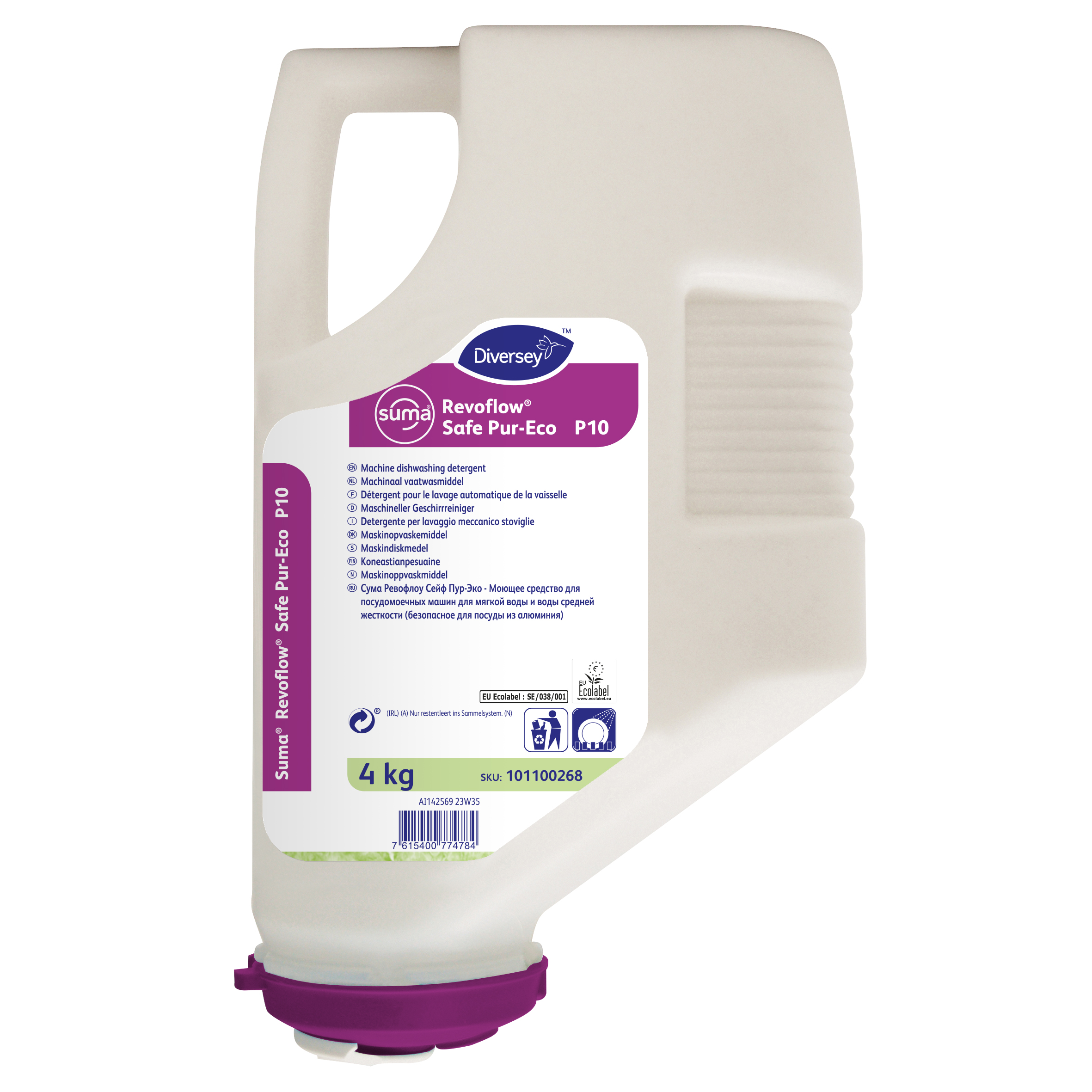Suma Revoflow Safe Pur-Eco P10 3x4kg - Maskinopvaskemiddel til anvendelse i blødt til middelhårdt vand, aluminiumsikkert