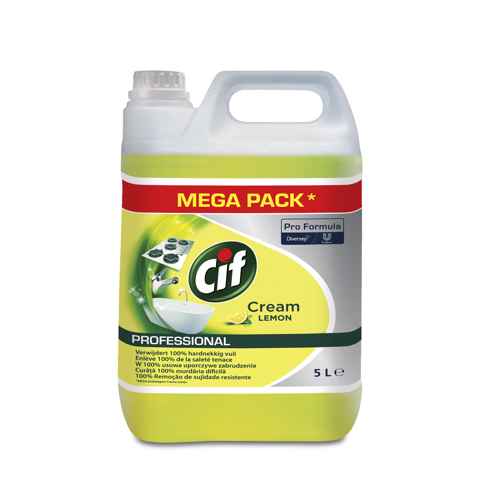 Cif Crema Limone 2x5L - Detergente in crema con microparticelle naturali