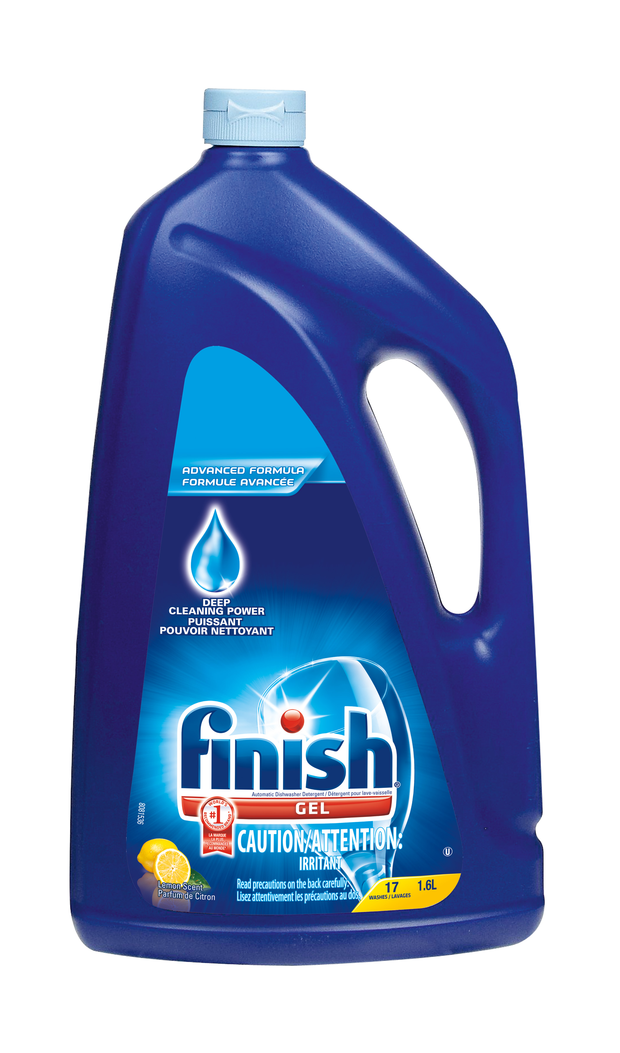 Finish® Auto Dish Detergent Gel - Lemon Scent, 1.6L, 6/CT