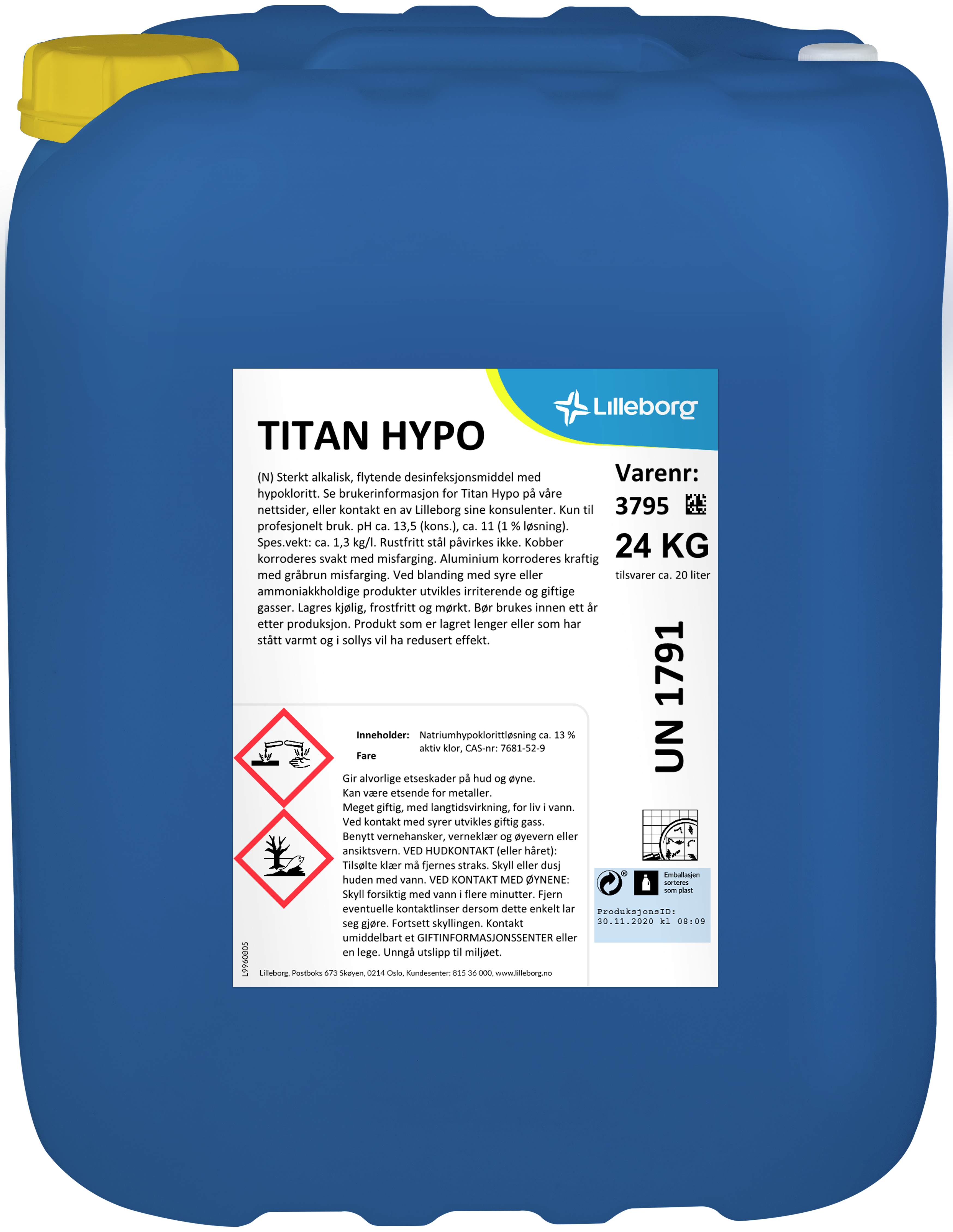 TITAN HYPO 24kg - Hypoklorittholdig desinfeksjonsmiddel