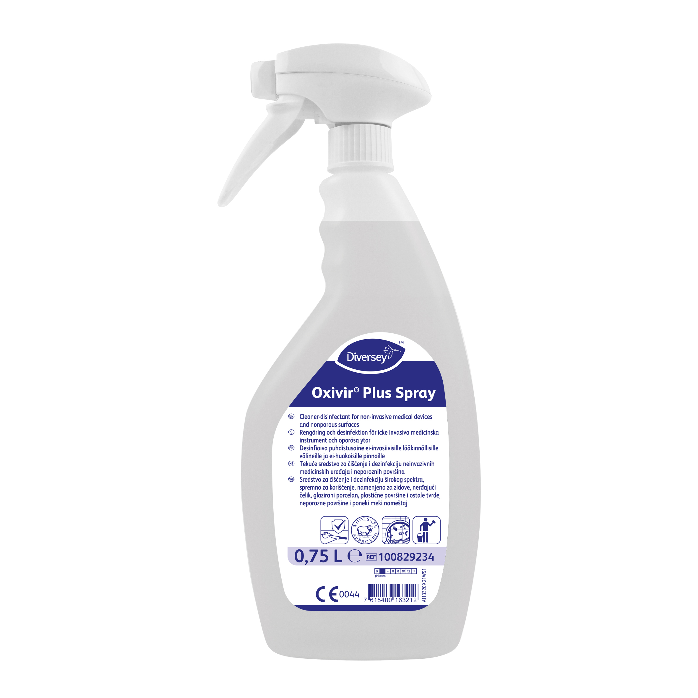 Oxivir Plus Spray 6x0.75L - Rengöring och desinfektion för icke invasiva medicinska instrument och oporösa ytor