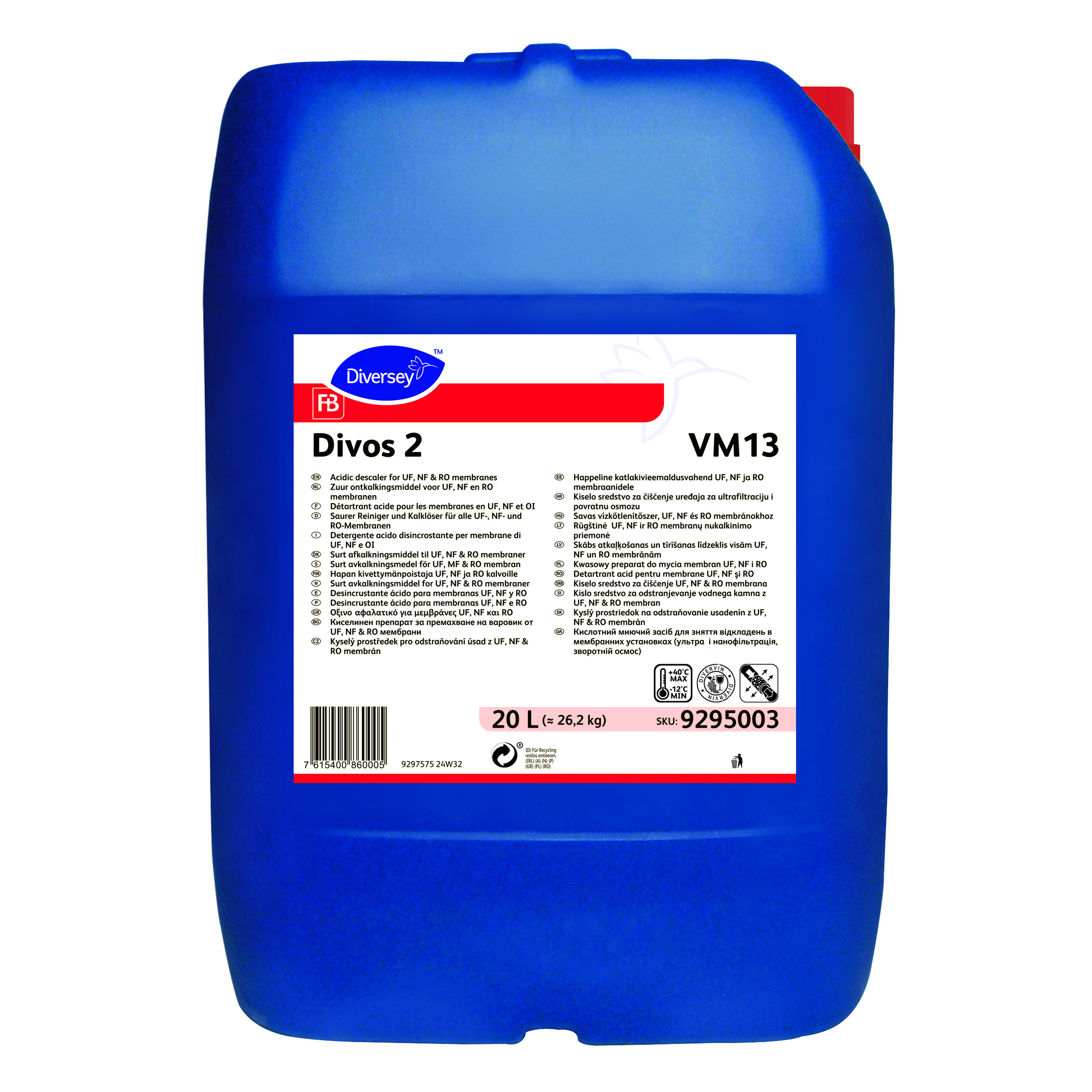 Divos 2 VM13 20L - Détartrant acide pour les membranes UF, NF et OI