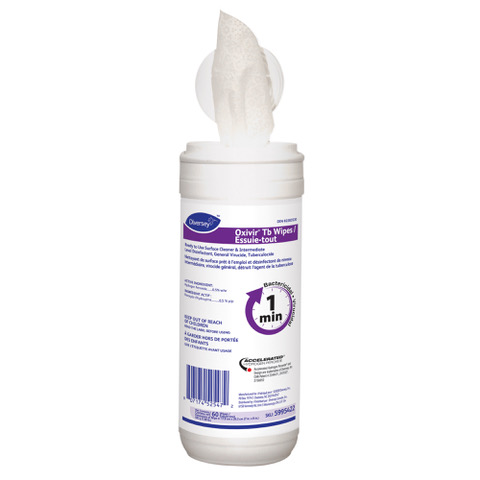Oxivir® Tb Wipes, 60ea, 12/CT - Ready to Use Surface Cleaner & Intermediate Level Disinfectant, General Virucide, Fungicide, Sanitiz