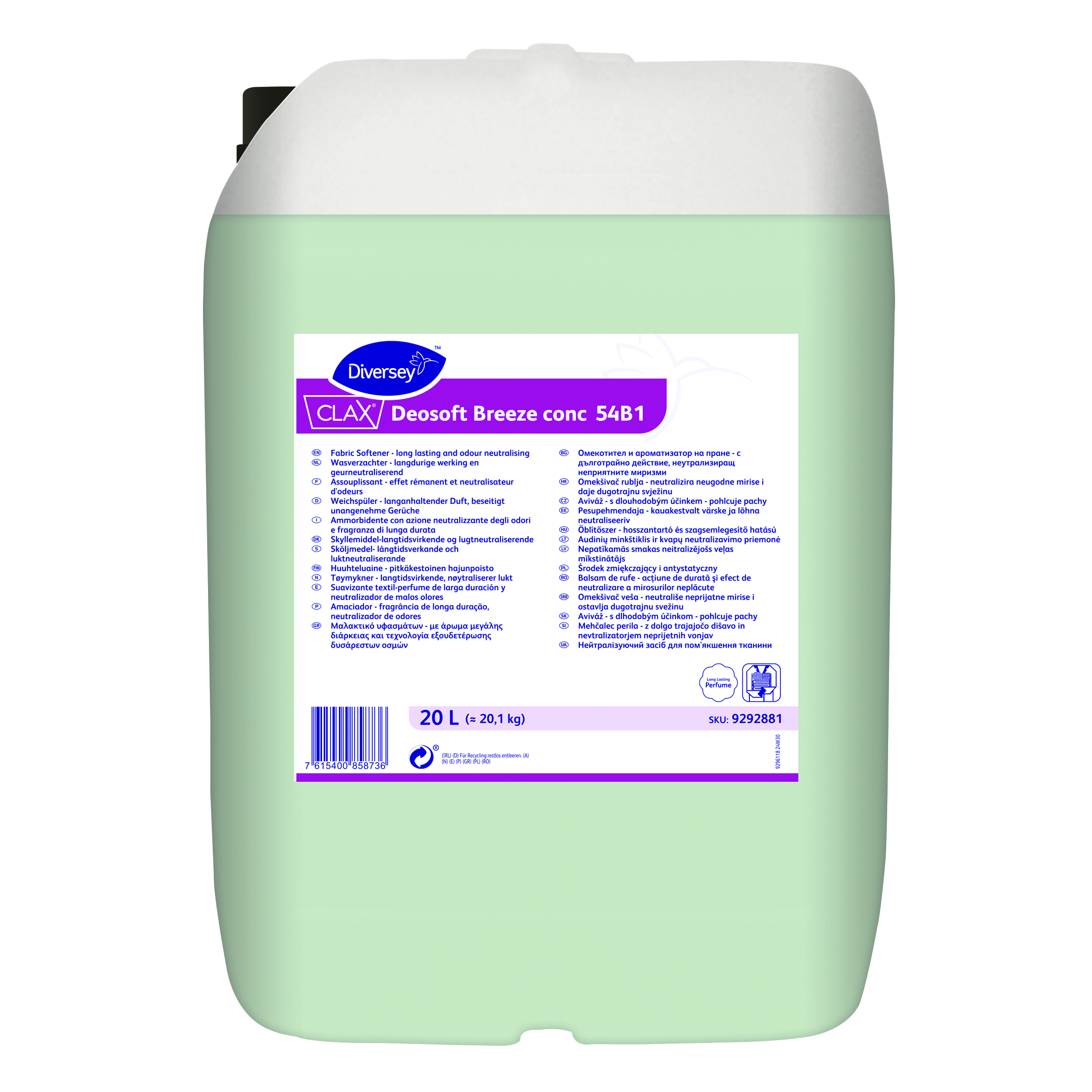Clax Deosoft Breeze conc 54B1 20L - Skyllemiddel - langtidsholdbar koncentreret parfume