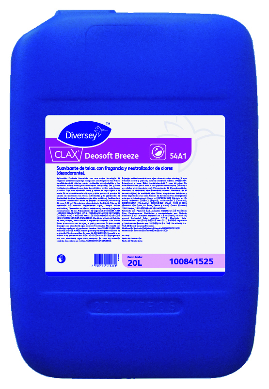 CLAX DEOSOFT BREEZE 54A1 20L - Suavizante de telas, con fragancia y neutralizador de olores (desodorante)