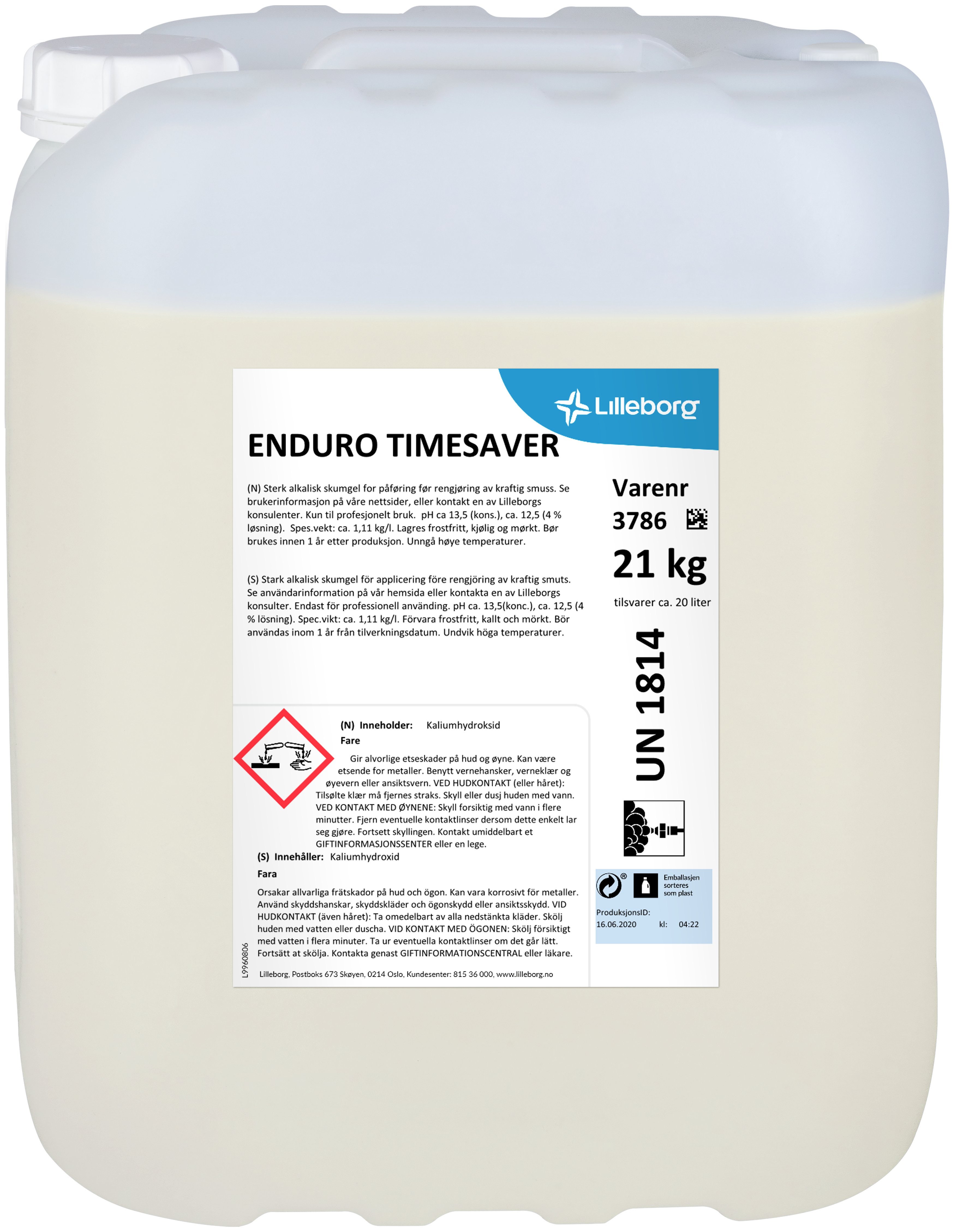 ENDURO TIMESAVER 21kg - Alkalisk skumgelrengjøring