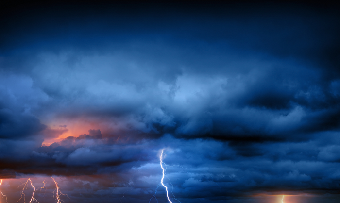 Lightning during summer storm