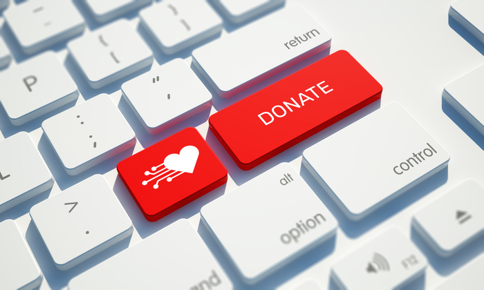 Donate Button on Computer Keyboard