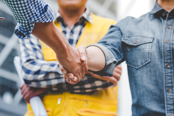 Partner Business Trust Teamwork Partnership. Industry contractor fist bump dealing mission business. Mission team meeting group of People Fist bump Hands together. Business industry trust teamwork