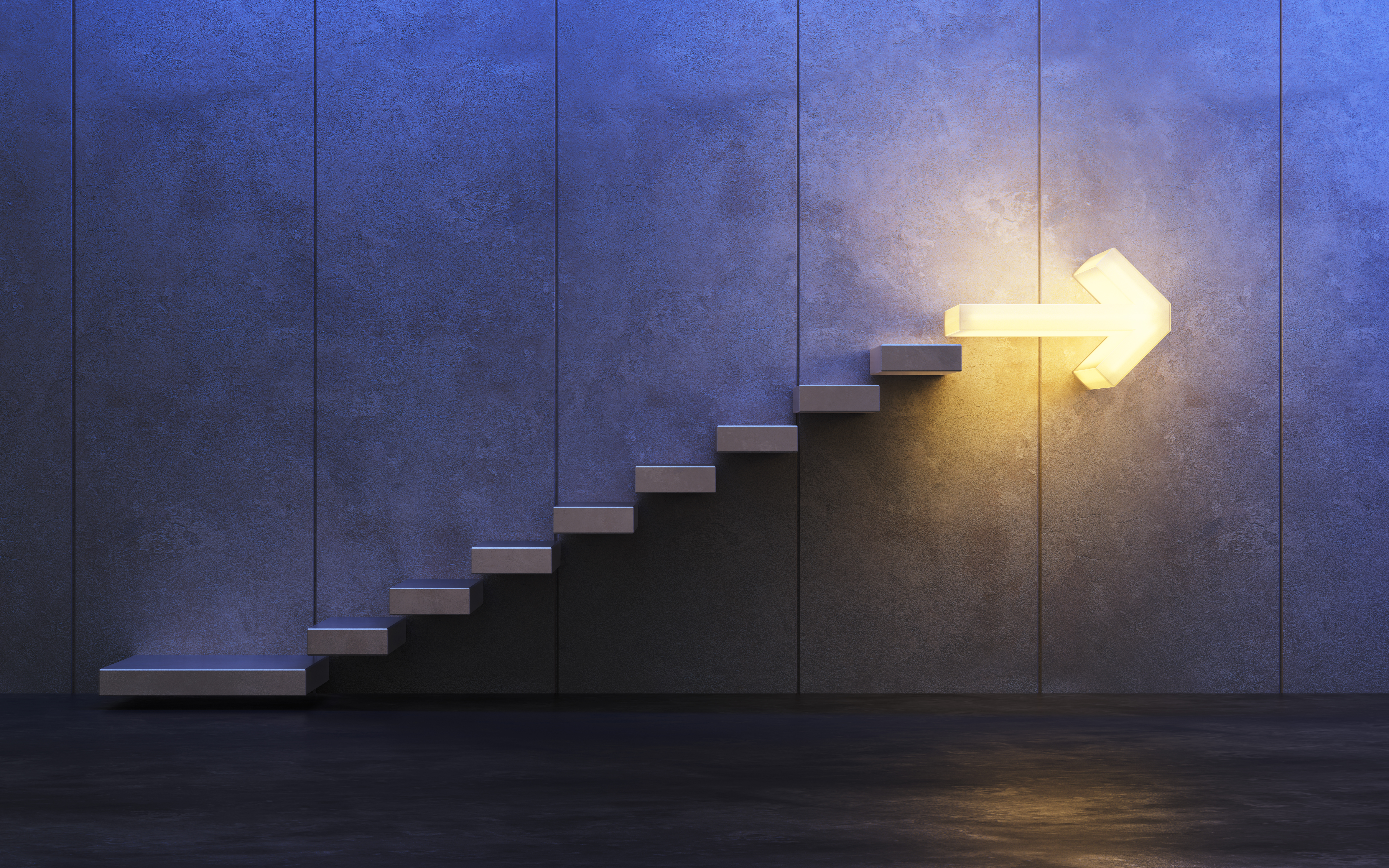 stairs going  upward, 3d rendering